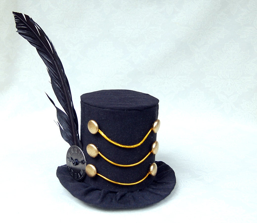 Tiny Top Hat: The Dark March - Lolita Cosplay Costume Party Fascinator Photo Photography Prop Wedding Tophat Small Mini Miniature little
