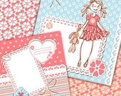 Girl cards. Build Your Girl birthday Valentine Card for Girls Children Paper Goods (Diy Printable custom)