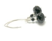 Sterling silver earrings with onyx  - natural stone, black, elegant