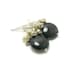 Sterling and fine silver earrings with black onys and gold pyrites - natural stone