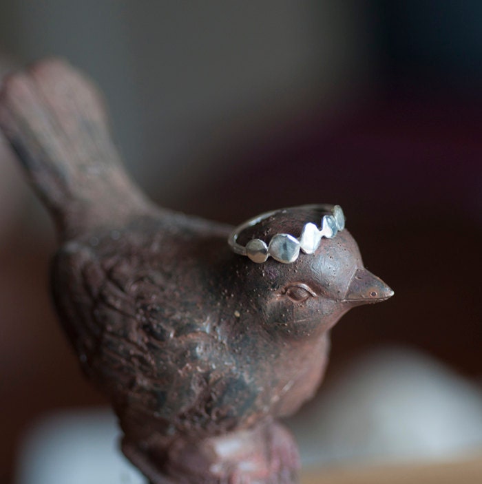 Crown ring in recycled sterling silver