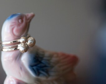 Recycled nugget sterling silver stacking ring