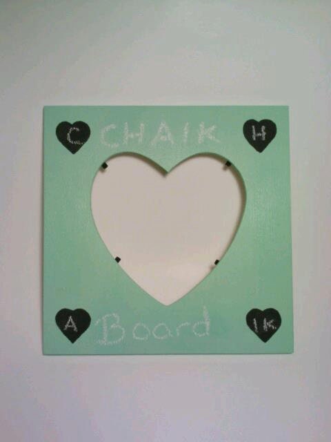Green Chalkboard Picture Frame, Heart, Black, Guest Table Photo, Wedding Reception Table