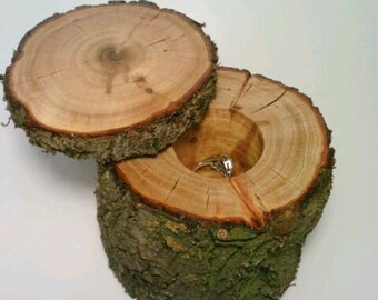 Rustic Log Ring Bearer Box, Jewelry Box, Keepsake Box