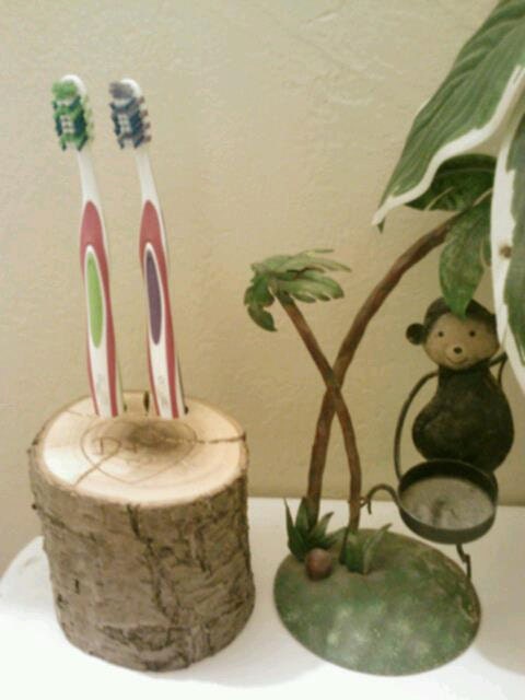 Rustic Toothbrush Holder, Personalized