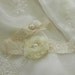 Stretch Lace Wedding Garter with Chiffon pearl and rhinestone centering