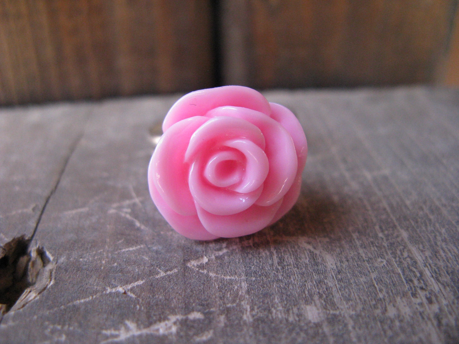 pink flower rose ring,pink resin rose ring,beautifull pink rose ring