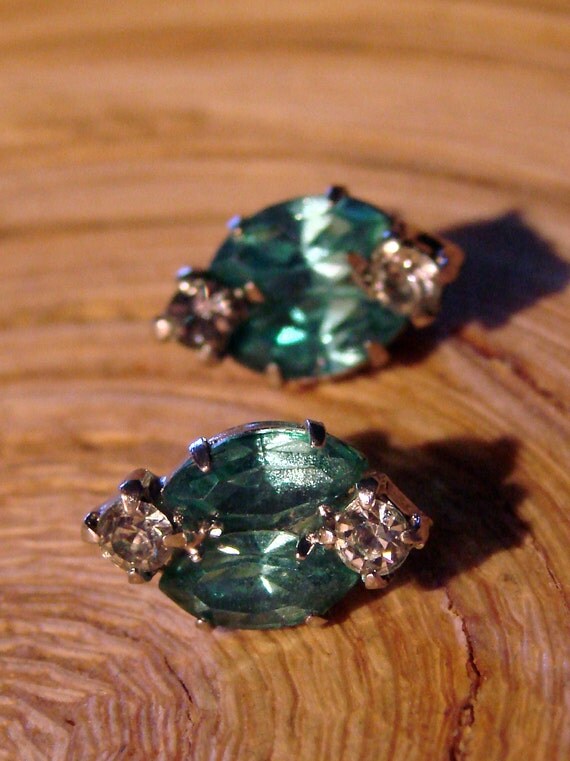 Vintage Marquise Cut Rhinestone Posts