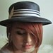 Vintage Black and White Anita Pineault Brimmed Hat