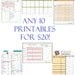 Custom Organizing Printables Kit (ANY 10 Printables) - Customizable Excel / Printable PDF