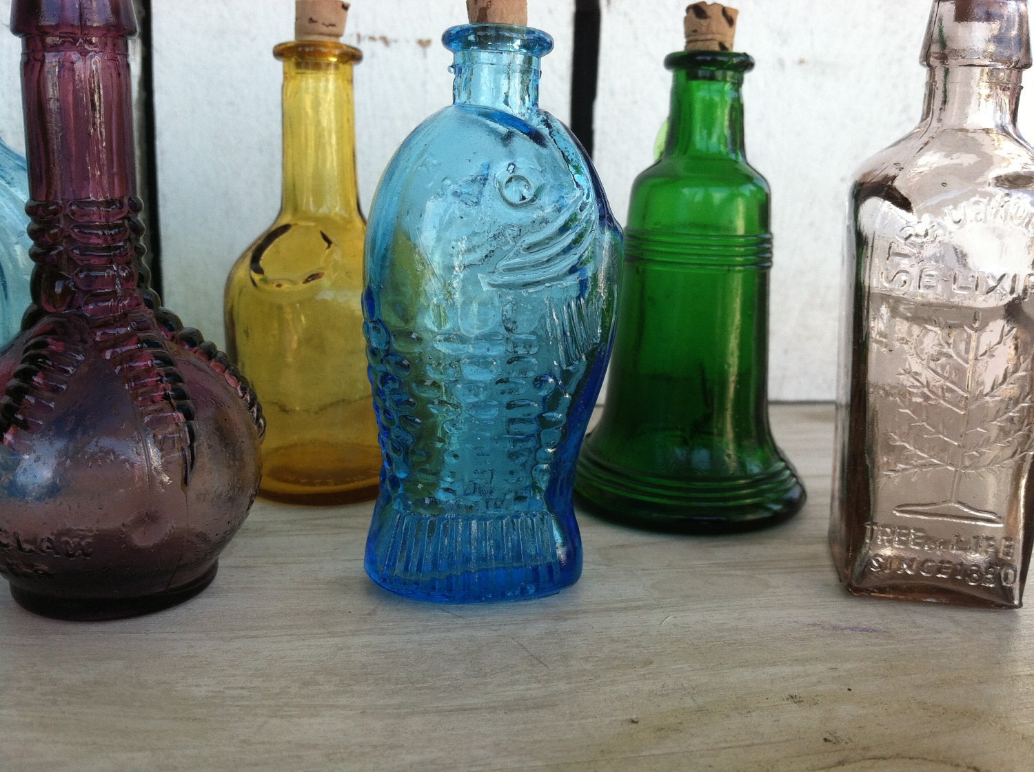 Vintage minature Bitters bottles 12 bitters medicine bottles with corks, rare suncatchers perfect for oil blends vintage chick shabby chick