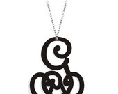 Lace initial acrylic necklace