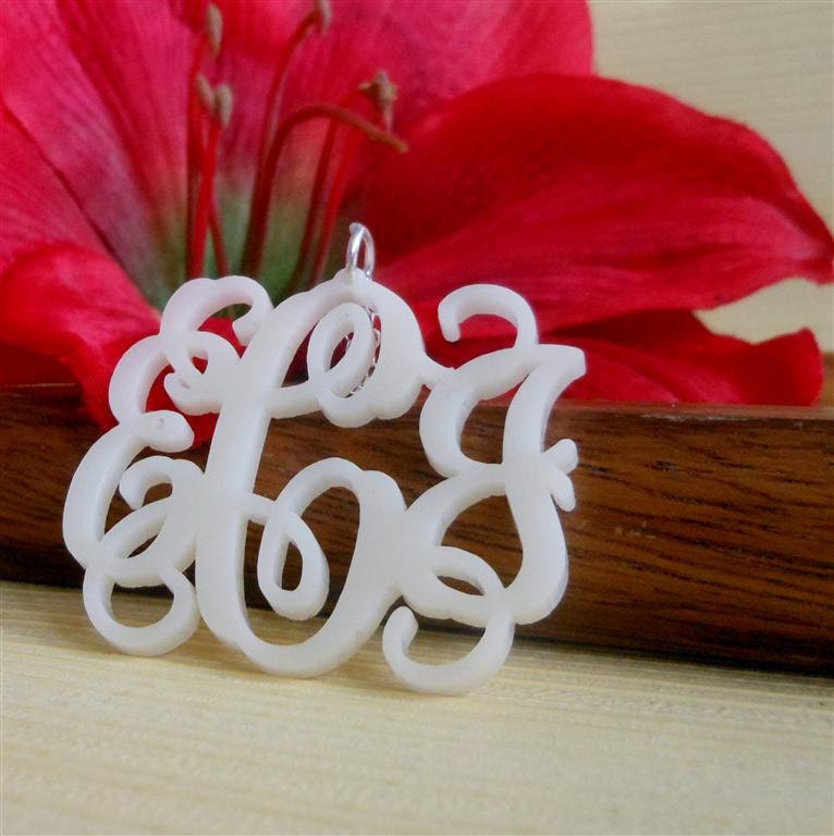 Vine monogram acrylic necklace