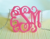 Vine monogram acrylic necklace