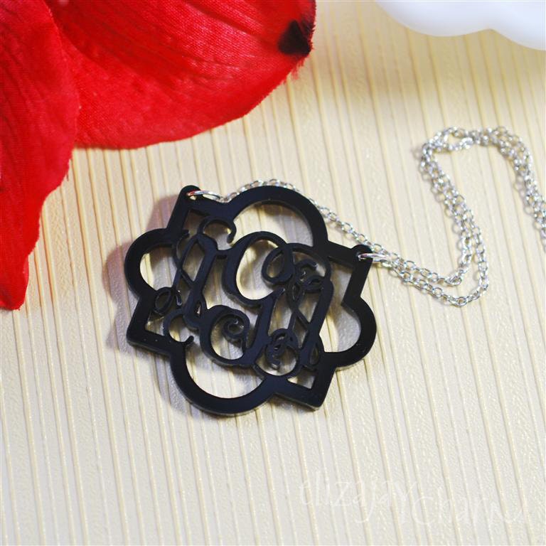 Marrakesh monogram acrylic necklace (an original ElizaJayCharm design)