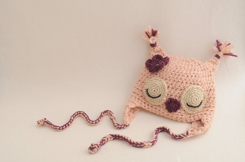Peaches the Sleeping Owl Hat