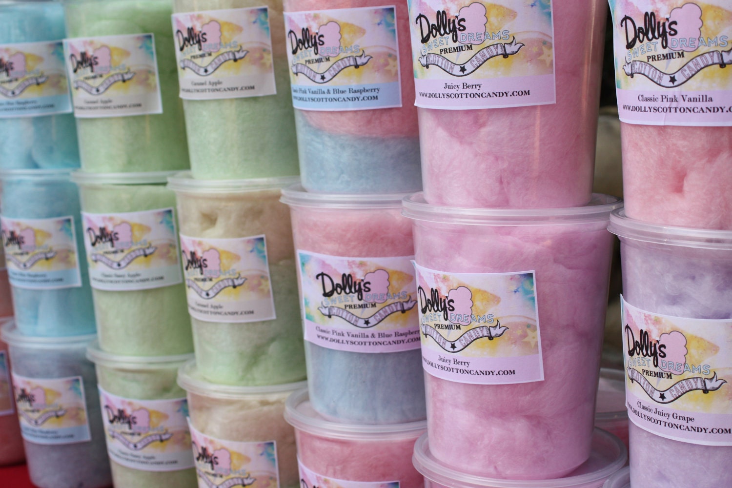 6 Pack of 32oz. Cotton Candy Tubs