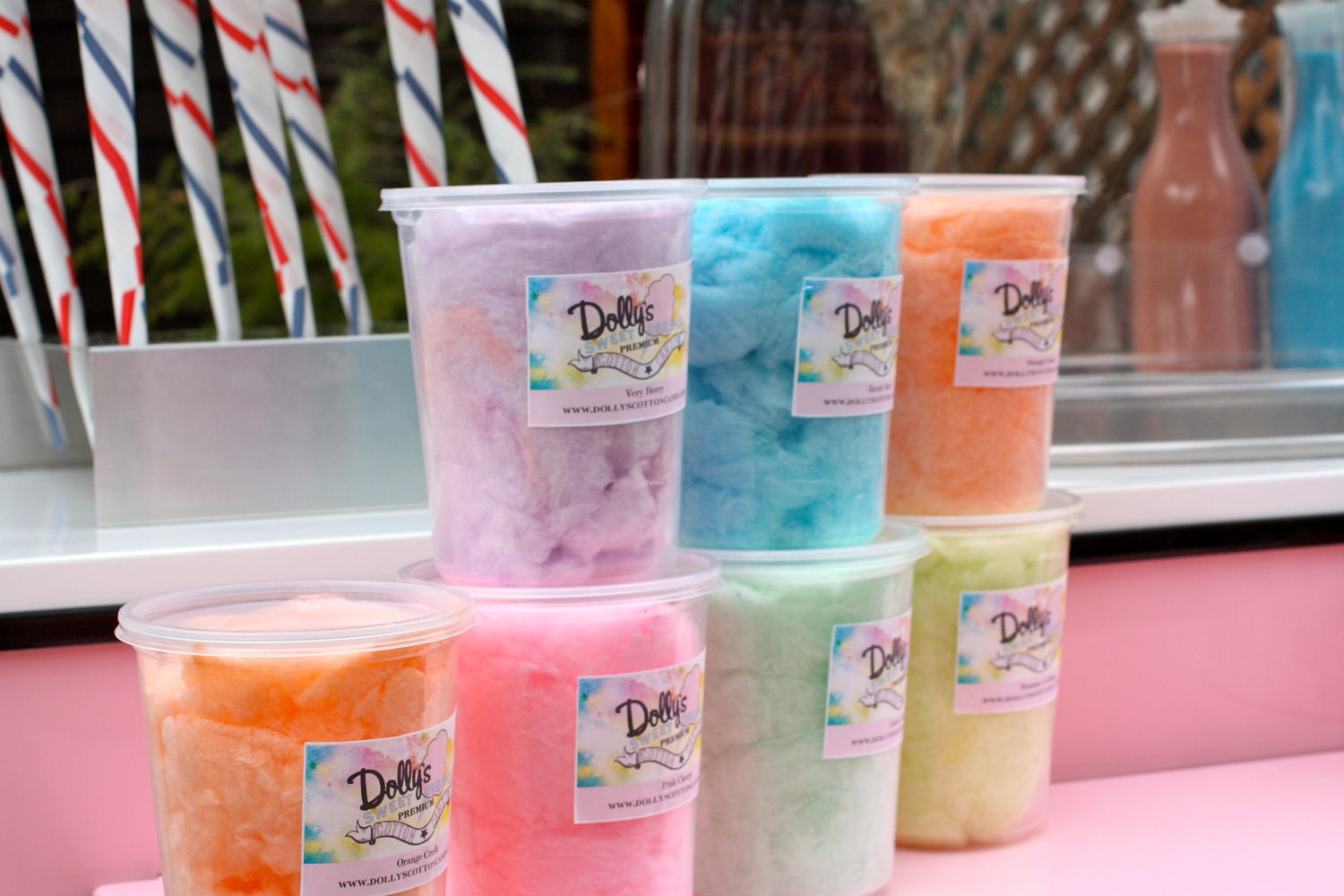 6 Pack of 32oz. Cotton Candy Tubs