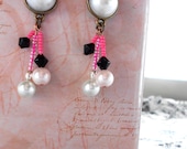 Pearl Pink Earrings Victorian Chic Pearl Dangle
