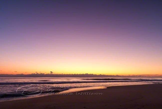 Sunrise Photo ocean beach home decor orange purple print 8x12"