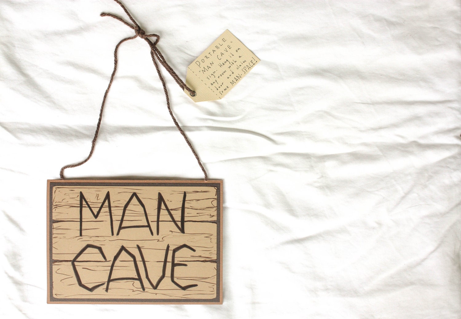 Portable MAN CAVE SIGN Card - JerseysFreshest 16 Fathers Day Gift Ideas for the Man Cave