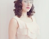 double layer birdcage and blusher veil