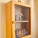 Rustic Storage Cabinet - 4.5" shelf - 2 shelf wood cabinet with wire door - AVAILABLE NOW