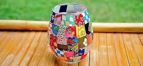 Set of Three Japanese Origami Washi Candle Holders