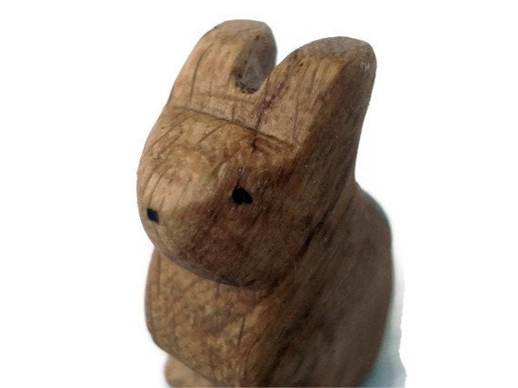 Wooden Toy Bunny Rabbit, Standing Waldorf Wood Toy Bunny
