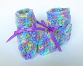 Baby Boy Booties Infant Girl  Slippers 3 - 6 Months Children Purple  Blue Yellow Crochet Clothing