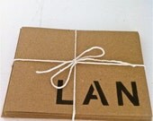 Initials Monogrammed Personalized Cards Notecards - Recycled Handmade w/ Envelopes