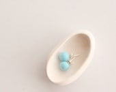 Sky Blue pea pod stud earrings - sterling silver