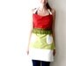 Strawberry Apron - red, green, white polka dot adjustable modern hostess apron with lace, tiers, pockets