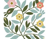 CbyC Original Illustration - Quilted Floral  Limited Edition Print