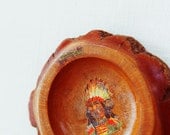 from the great plains - vintage native american rustic wood bowl souvenir
