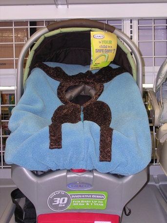 Moose Baby Car Seat Cover... on medium blue