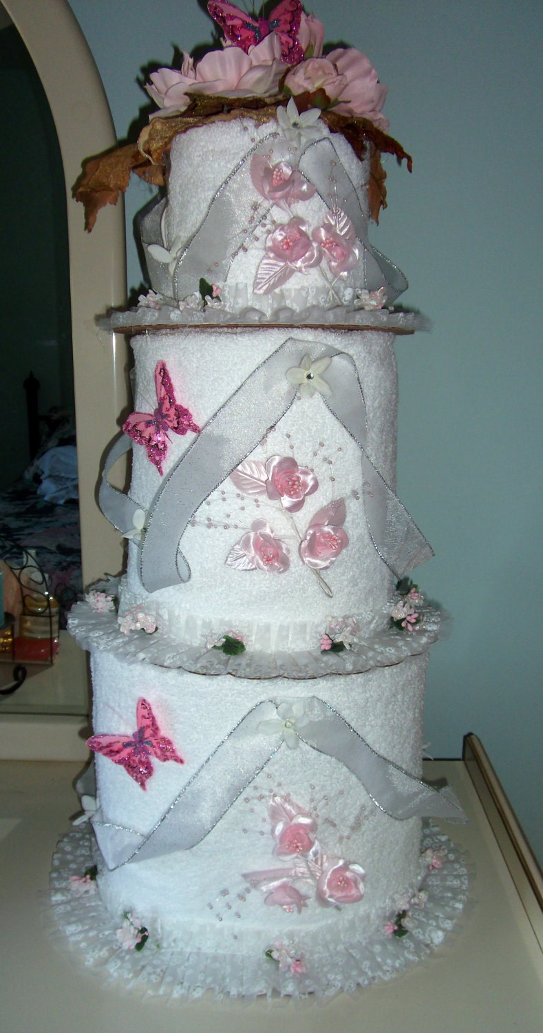 bridal towel cake