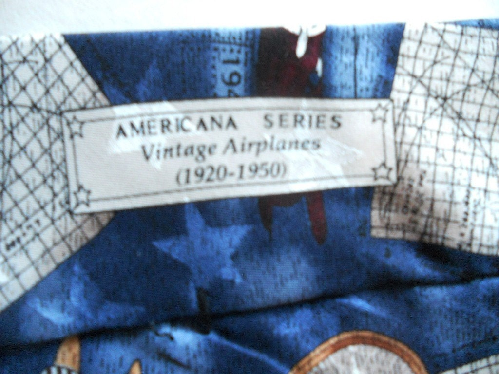 Vintage Necktie Airplanes Americana Mid-Century - Unworn - Blue Red Sky
