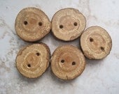 White Oak Wooden Tree Branch Buttons for Knitting, Crochet, or other Craft Projects (Set of 5)