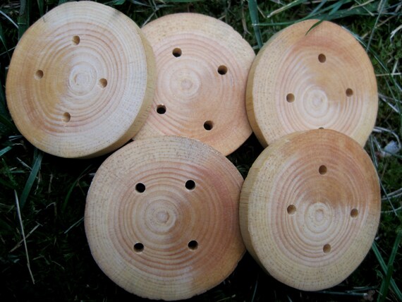 Large Wooden Buttons Nature Inspired Rustic Spruce Wood Tree Branch Buttons for Knitting, Crochet, Journals, Totes and Clothing (Set of 10)