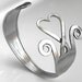 Fork bracelet. Big stainless steel  heart shaped fork