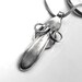 Stainless steel fork pendant on grey suede cord
