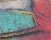 ABSTRACT TEXTURED PAINTING, Original aceo art card, oil pastel painting, Miniature Art by Teofana