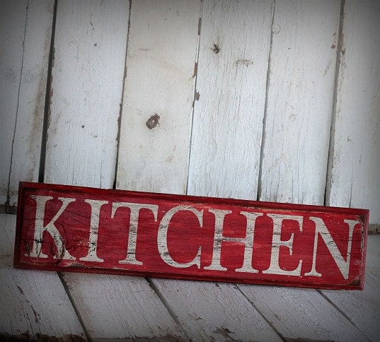 Reclaimed, painted and distressed wood sign - Rustic, Home Decor, Wall Art, Kitchen