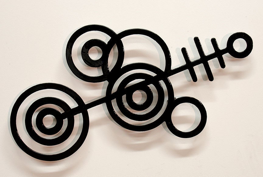 Crop Circles - modern painted steel wall sculpture