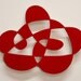Mother and Child - abstract modern wall sculpture in red
