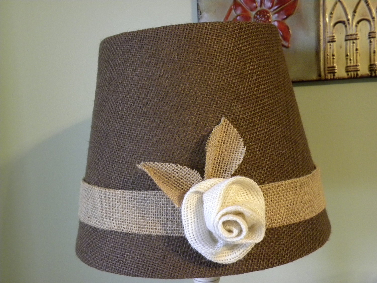 Chocolate Burlap Lamp Shade