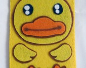 Cartoon collection Handmade B Duck iphone, iphone 4S felt cell phone case (FREE SHIPPING)