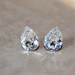 Bridal Earrings, Swarovski Crystal Earrings, Clear Diamond Crystal Pear Studs, 24 Colors Available