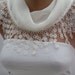 Creamy Cotton Scarf- Shawl Headband -Cowl with Lace Edge